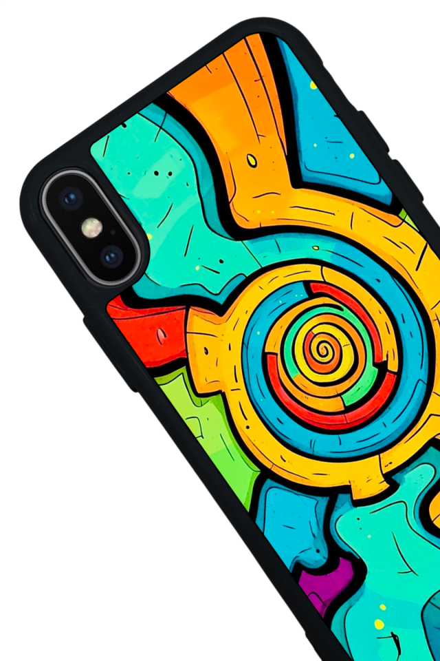 iPhone X/ XS Uyumlu Abstract Tasarımlı Glossy Premium Kılıf
