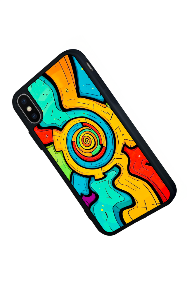 iPhone X/ XS Uyumlu Abstract Tasarımlı Glossy Premium Kılıf