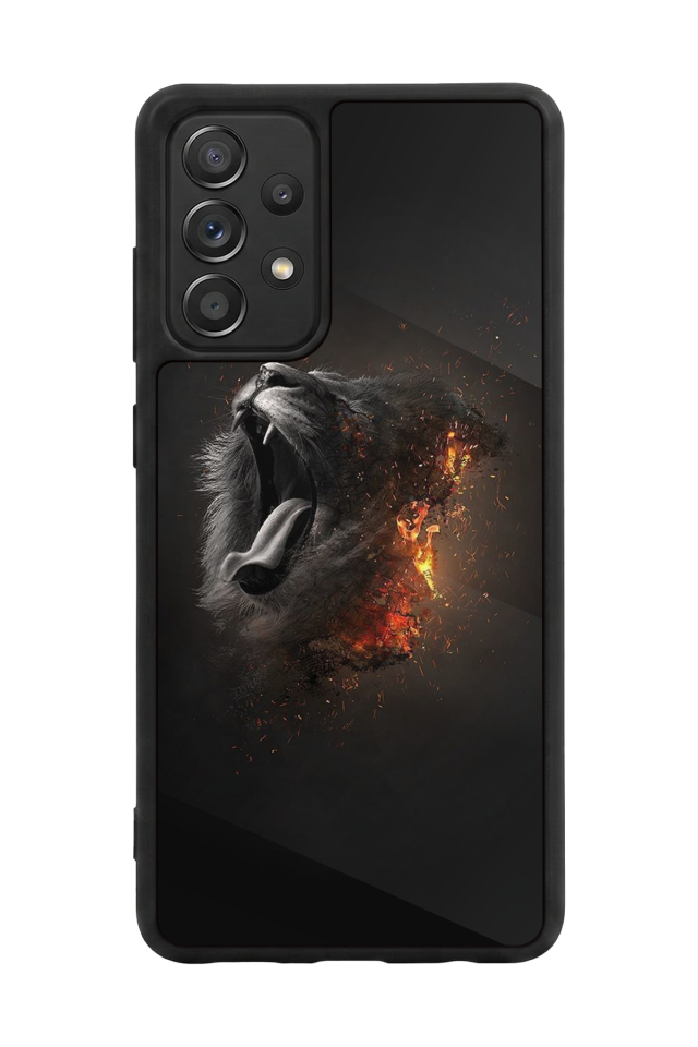 Samsung Galaxy A72 Uyumlu Aslan Tasarımlı Glossy Premium Kılıf