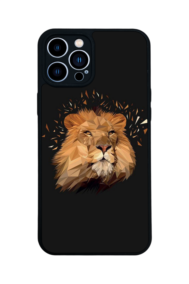 iPhone 12 Pro Max Uyumlu Aslan Tasarımlı Glossy Premium Kılıf