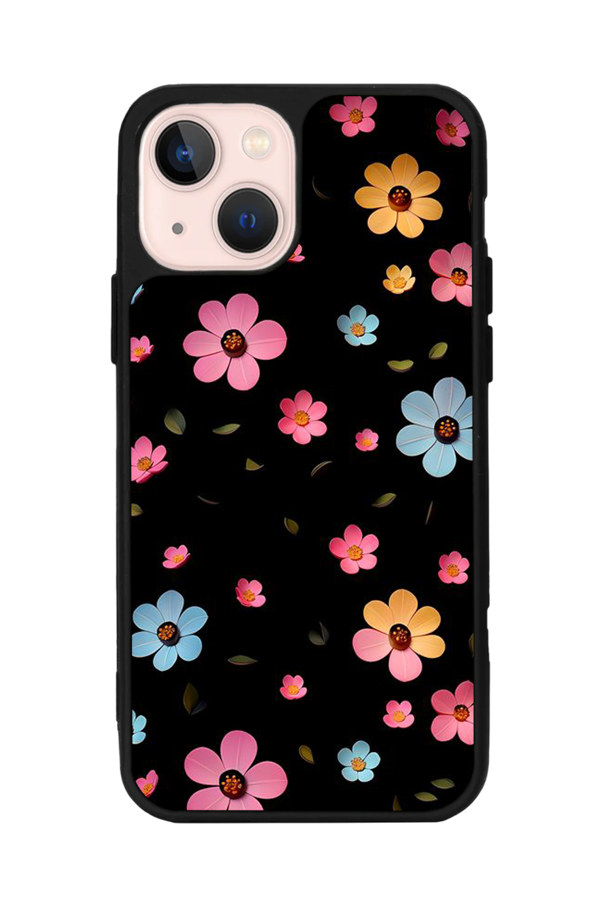 iPhone 13 Mini Uyumlu Cicek Tasarımlı Glossy Premium Kılıf