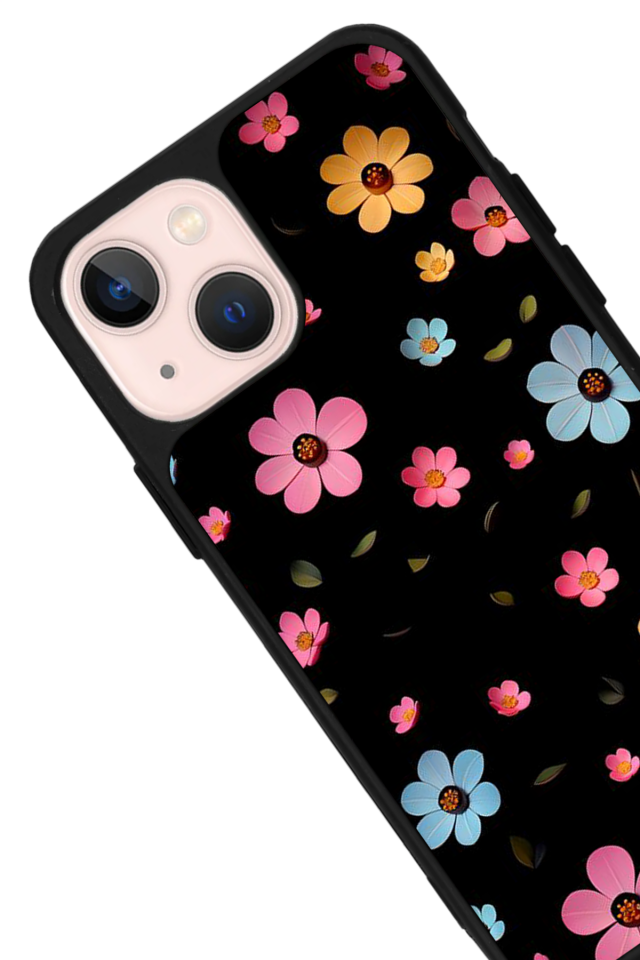 iPhone 13 Mini Uyumlu Cicek Tasarımlı Glossy Premium Kılıf