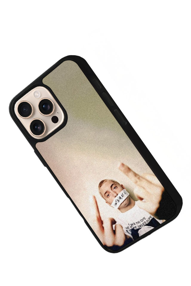 iPhone 15 Pro Uyumlu Eminem Tasarımlı Glossy Premium Kılıf