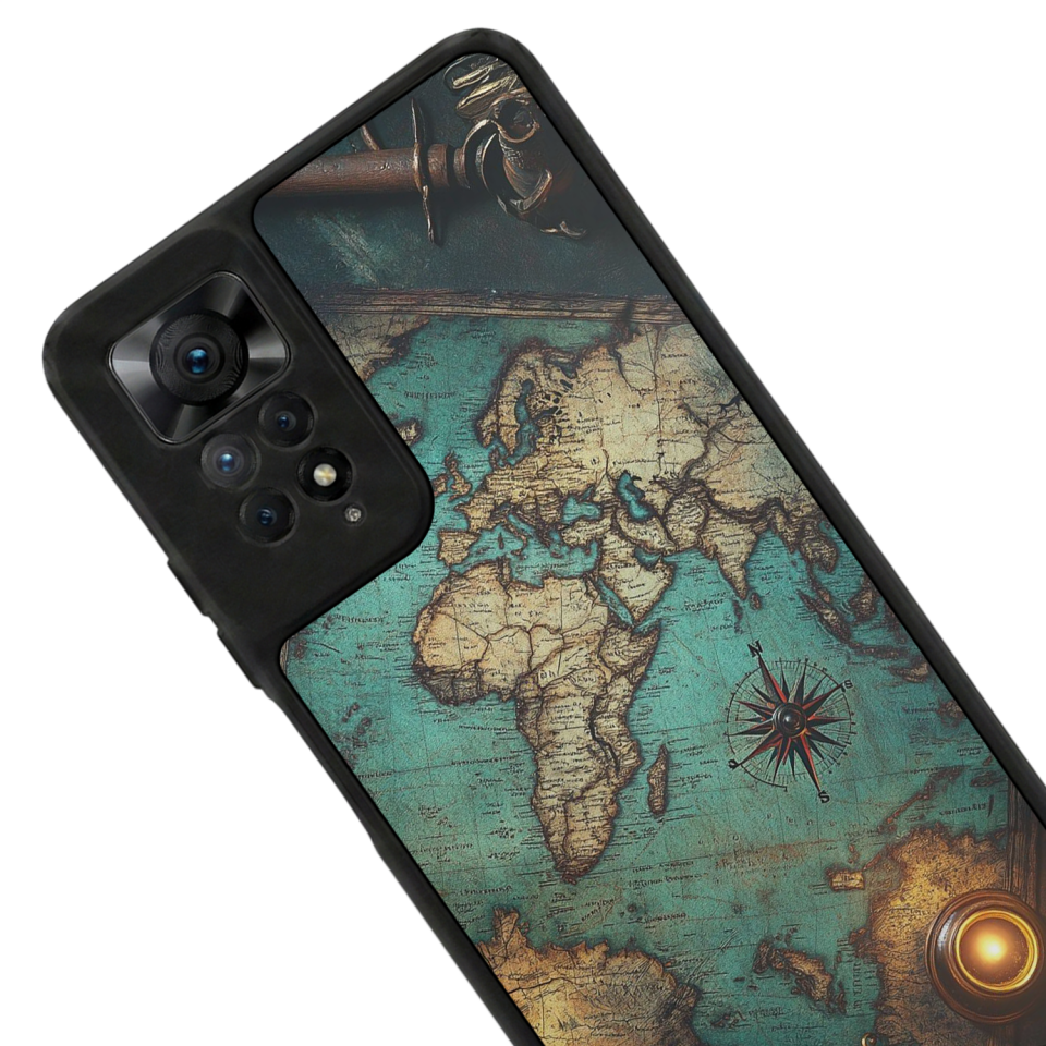 Xiaomi Redmi Note 12 Pro Uyumlu Harita Tasarımlı Glossy Premium Kılıf