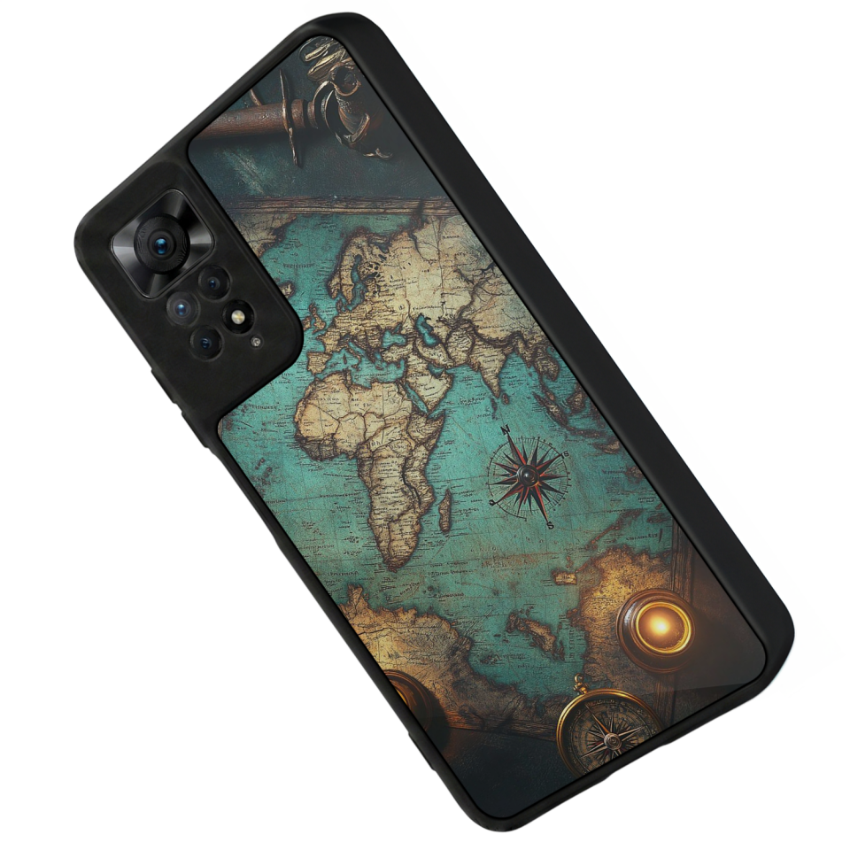 Xiaomi Redmi Note 12 Pro Uyumlu Harita Tasarımlı Glossy Premium Kılıf
