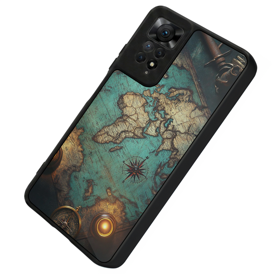 Xiaomi Redmi Note 12 Pro Uyumlu Harita Tasarımlı Glossy Premium Kılıf