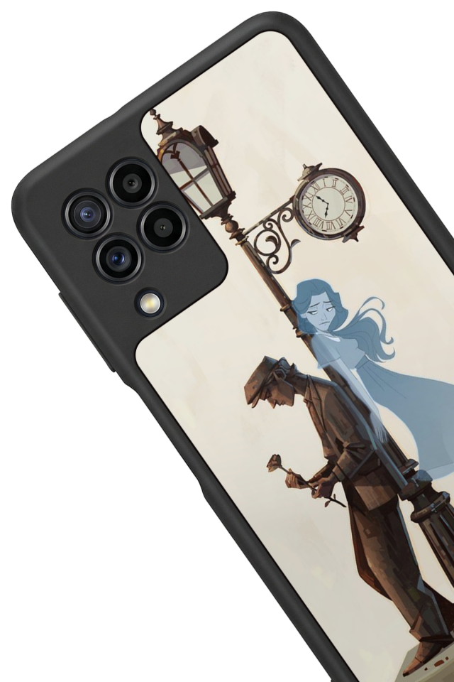 Samsung Galaxy M32 Uyumlu  Kalp Love Tasarımlı Glossy Premium Kılıf