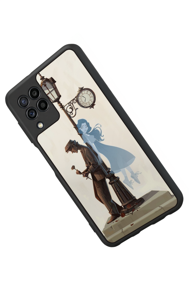 Samsung Galaxy M32 Uyumlu  Kalp Love Tasarımlı Glossy Premium Kılıf