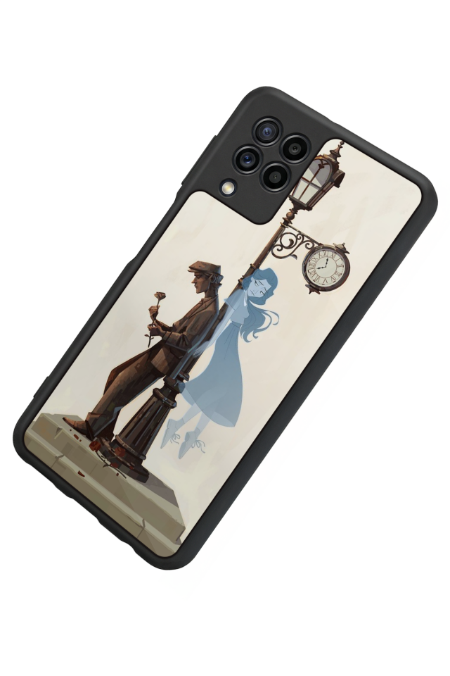 Samsung Galaxy M32 Uyumlu  Kalp Love Tasarımlı Glossy Premium Kılıf