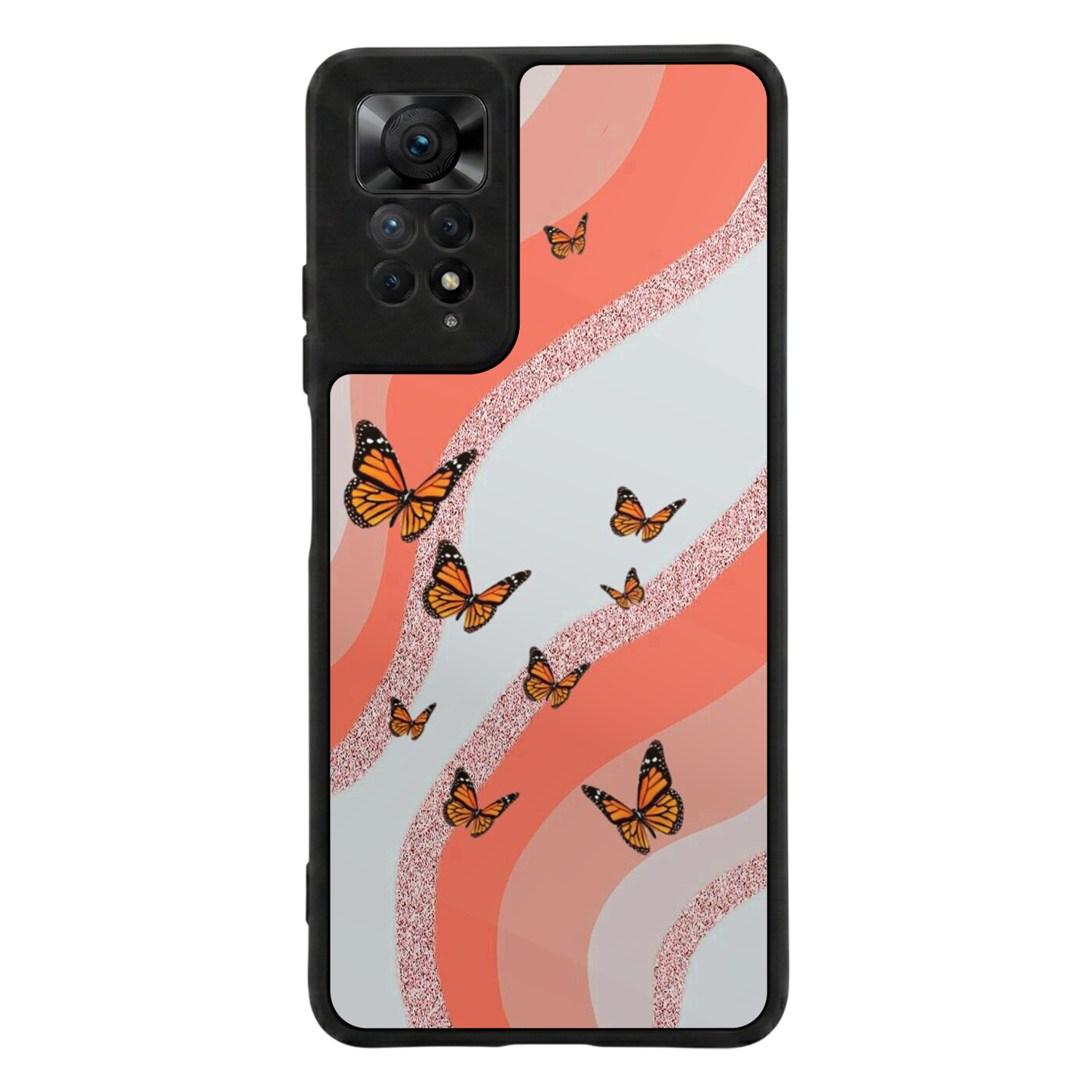 Xiaomi Redmi Note 11 Pro Uyumlu Kelebek Tasarımlı Glossy Premium Kılıf