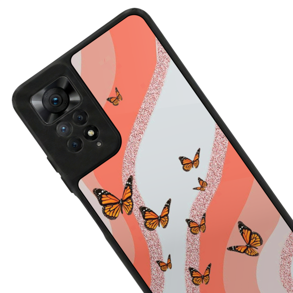 Xiaomi Redmi Note 11 Pro Uyumlu Kelebek Tasarımlı Glossy Premium Kılıf