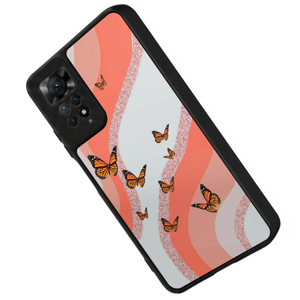Xiaomi Redmi Note 11 Pro Uyumlu Kelebek Tasarımlı Glossy Premium Kılıf