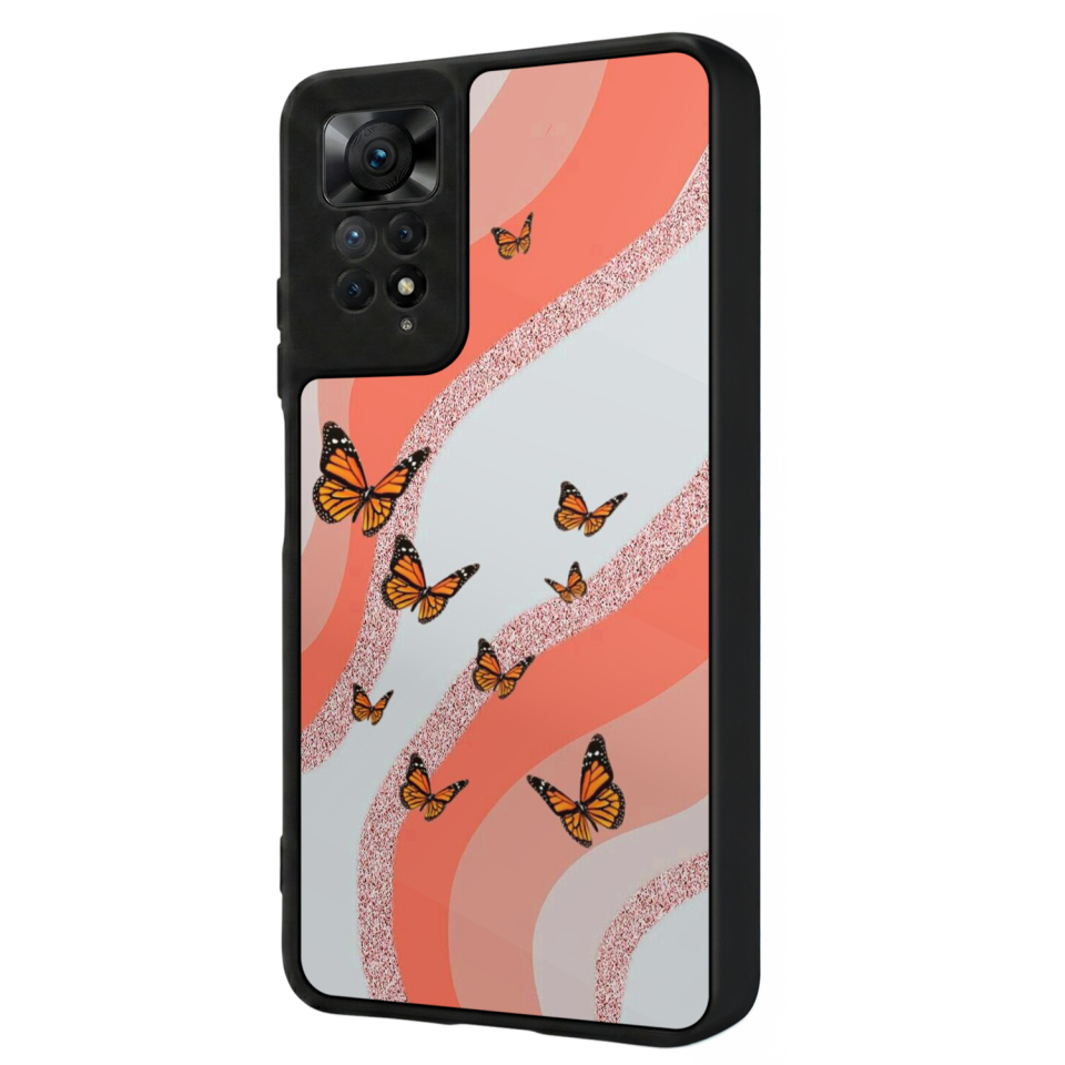 Xiaomi Redmi Note 11 Pro Uyumlu Kelebek Tasarımlı Glossy Premium Kılıf