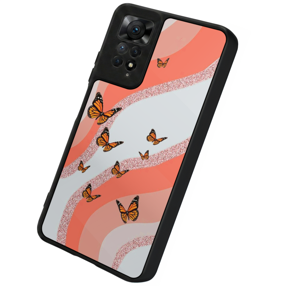 Xiaomi Redmi Note 11 Pro Uyumlu Kelebek Tasarımlı Glossy Premium Kılıf