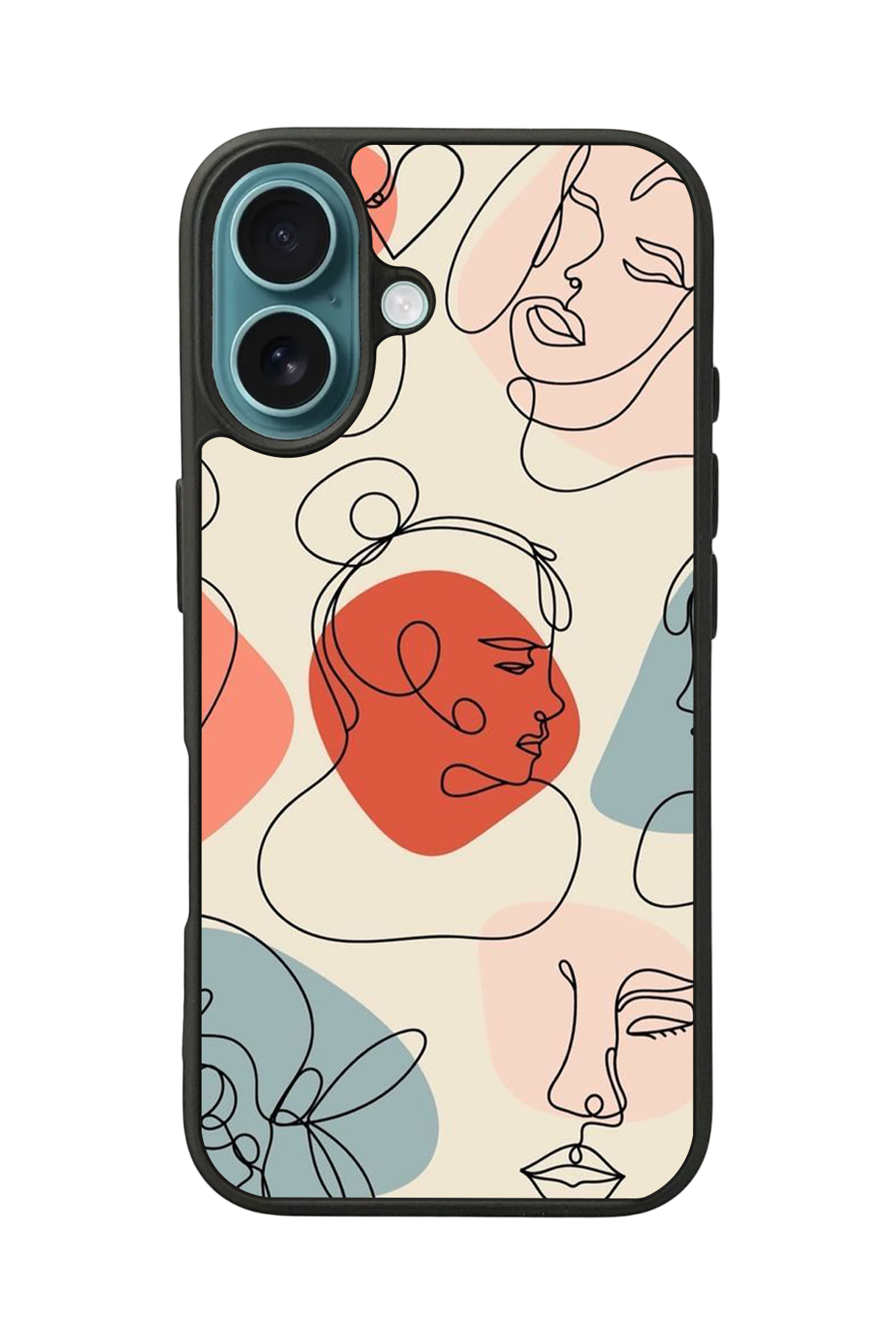iPhone 16 Plus Uyumlu Line Art Tasarımlı Glossy Premium Kılıf