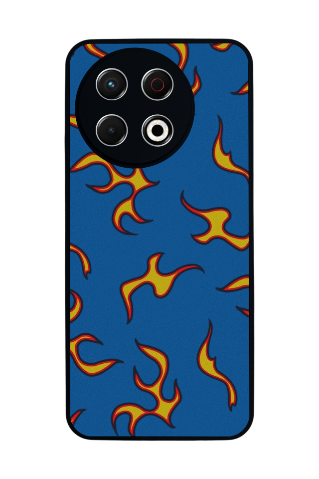 Tecno Spark 30 Pro Uyumlu Retro Flame Patterns Tasarımlı Glossy Premium Kılıf