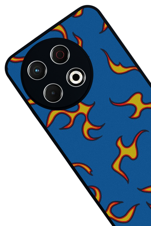 Tecno Spark 30 Pro Uyumlu Retro Flame Patterns Tasarımlı Glossy Premium Kılıf