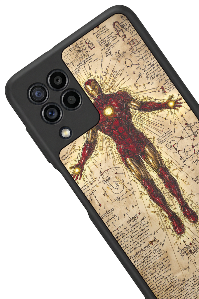 Samsung Galaxy M22 Uyumlu  Iron Man ( Demir Adam ) Tasarımlı Glossy Premium Kılıf