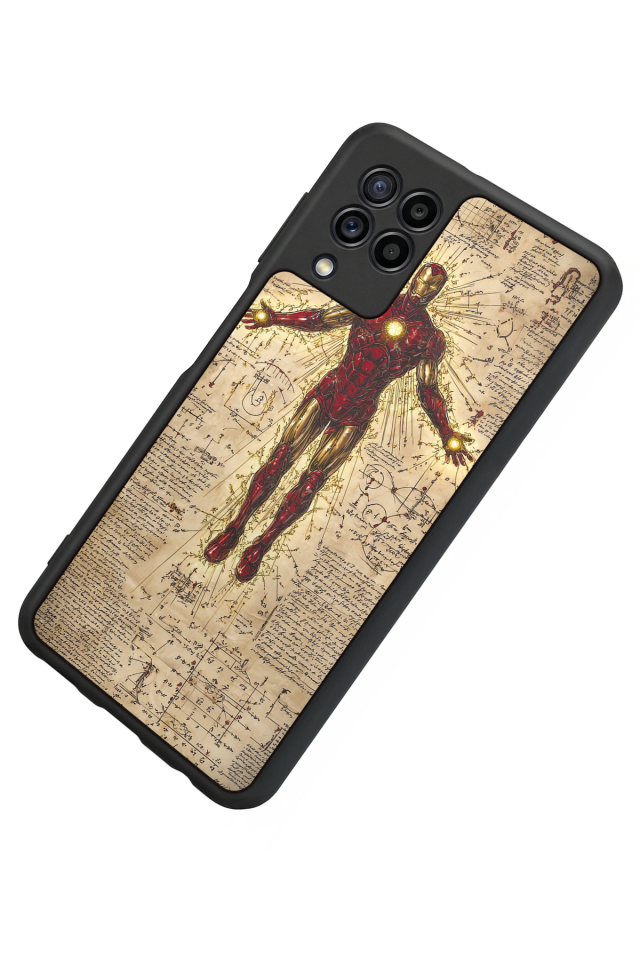 Samsung Galaxy M22 Uyumlu  Iron Man ( Demir Adam ) Tasarımlı Glossy Premium Kılıf