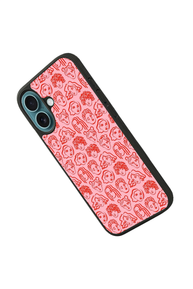 iPhone 16 Plus Uyumlu Line Art Tasarımlı Glossy Premium Kılıf