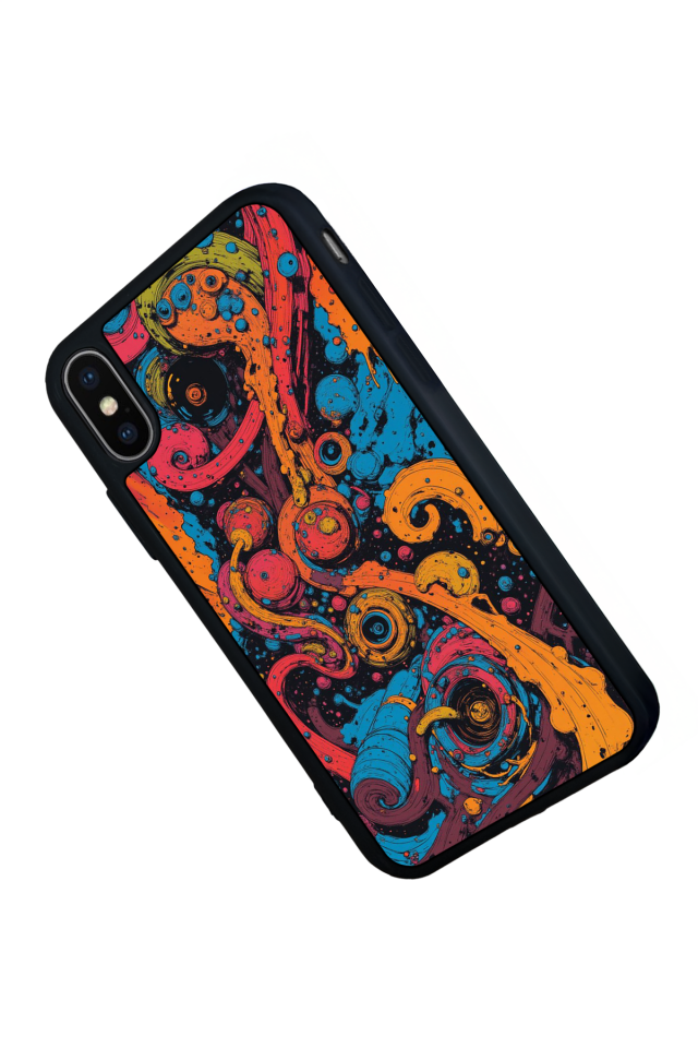 iPhone X/ XS Uyumlu Abstract Tasarımlı Glossy Premium Kılıf