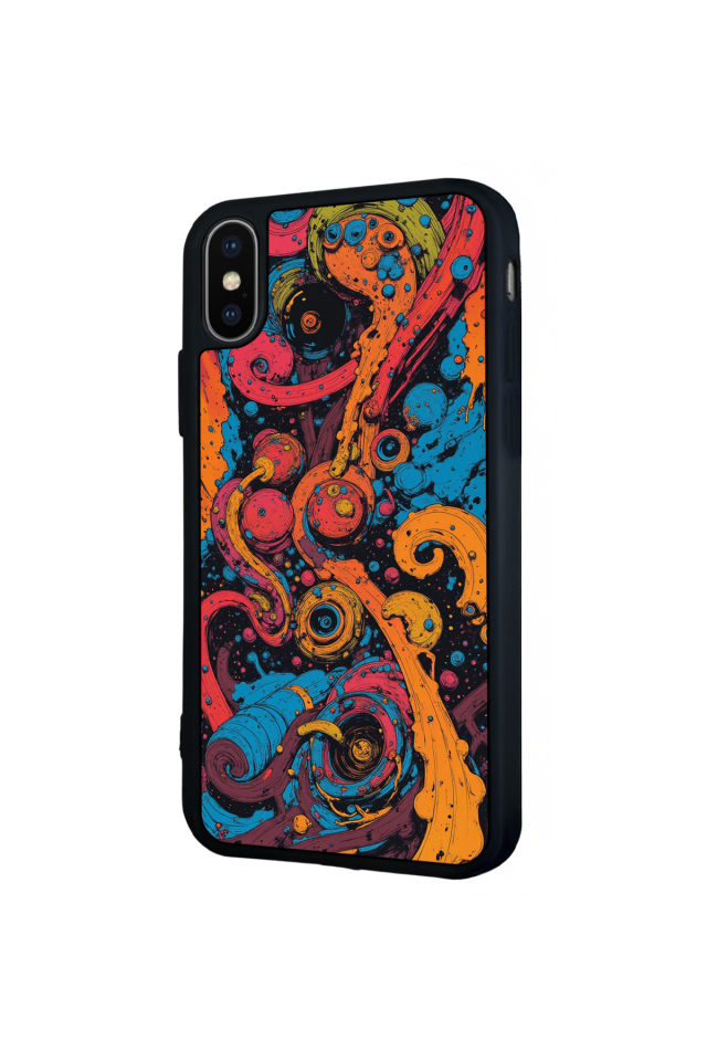 iPhone X/ XS Uyumlu Abstract Tasarımlı Glossy Premium Kılıf