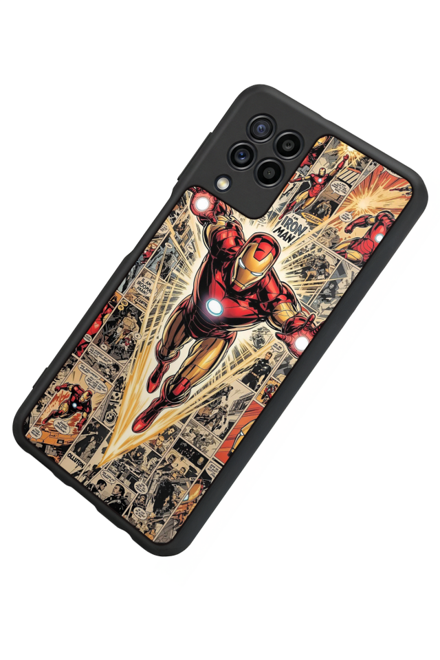 Samsung Galaxy M22 Uyumlu  Iron Man ( Demir Adam ) Tasarımlı Glossy Premium Kılıf