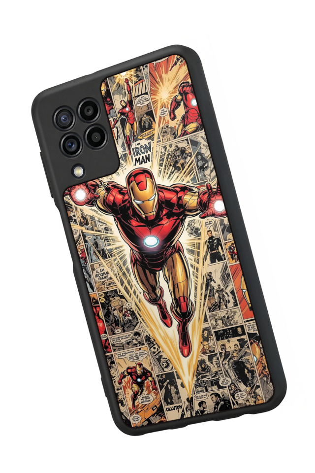 Samsung Galaxy M22 Uyumlu  Iron Man ( Demir Adam ) Tasarımlı Glossy Premium Kılıf