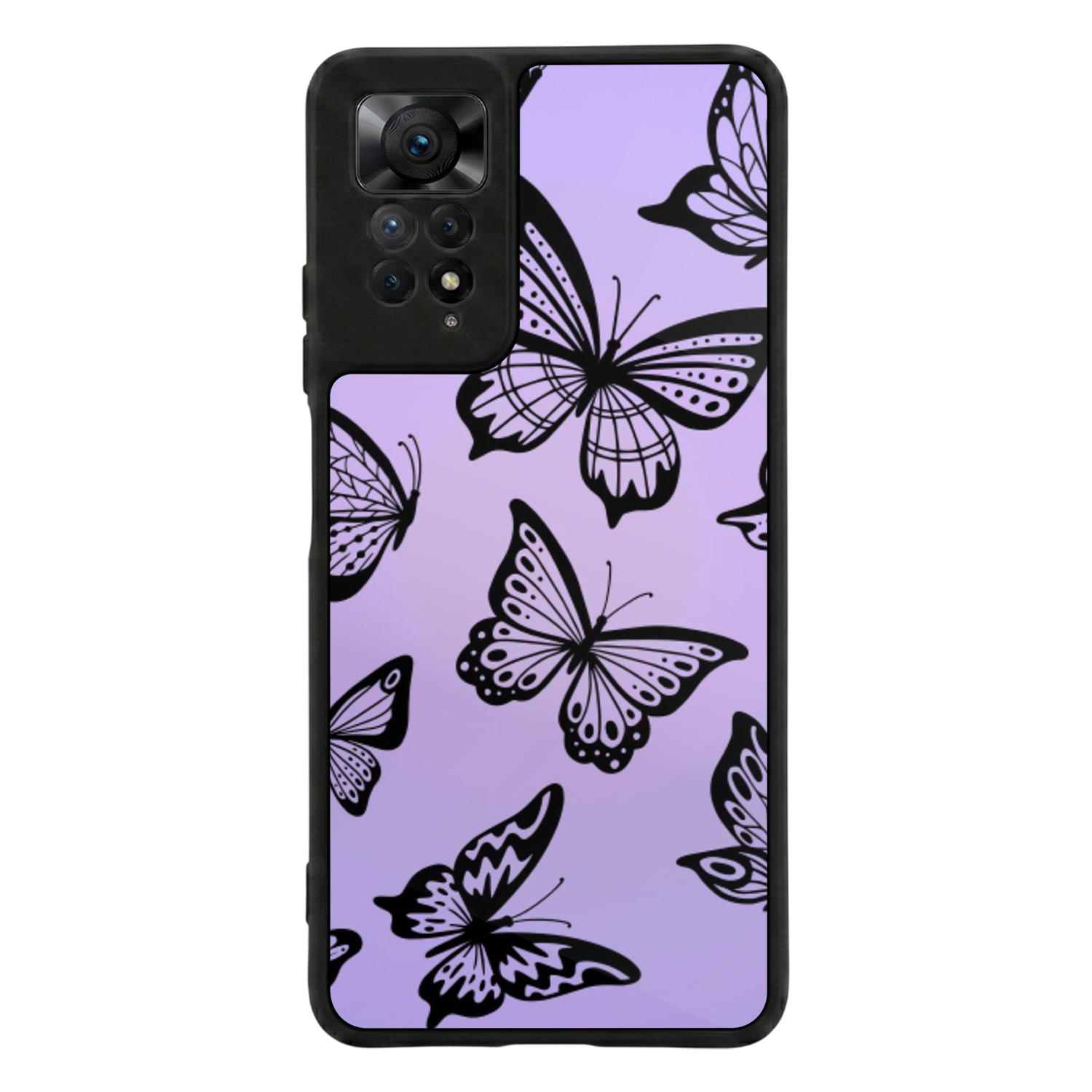 Xiaomi Redmi Note 11 Pro Uyumlu Kelebek Tasarımlı Glossy Premium Kılıf