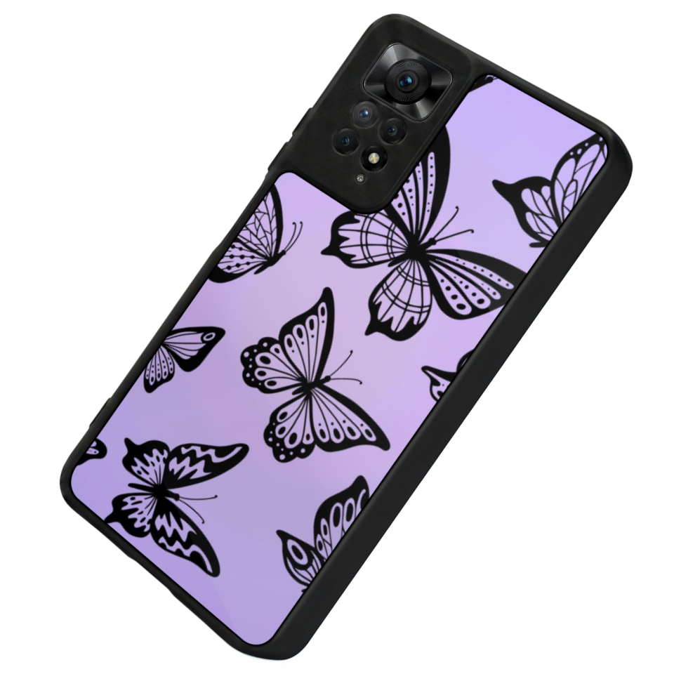 Xiaomi Redmi Note 11 Pro Uyumlu Kelebek Tasarımlı Glossy Premium Kılıf