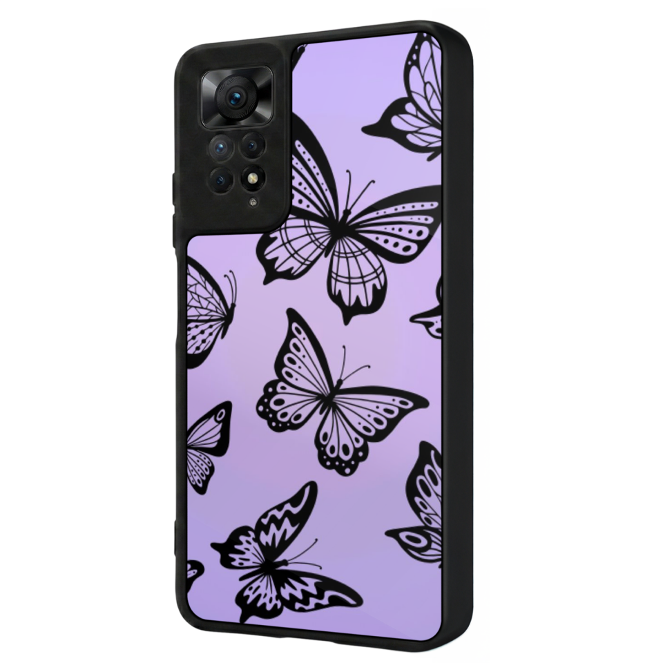 Xiaomi Redmi Note 11 Pro Uyumlu Kelebek Tasarımlı Glossy Premium Kılıf