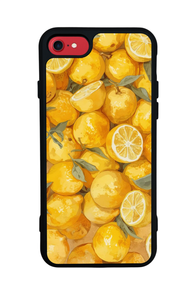 iPhone SE Uyumlu Limon Tasarımlı Glossy Premium Kılıf