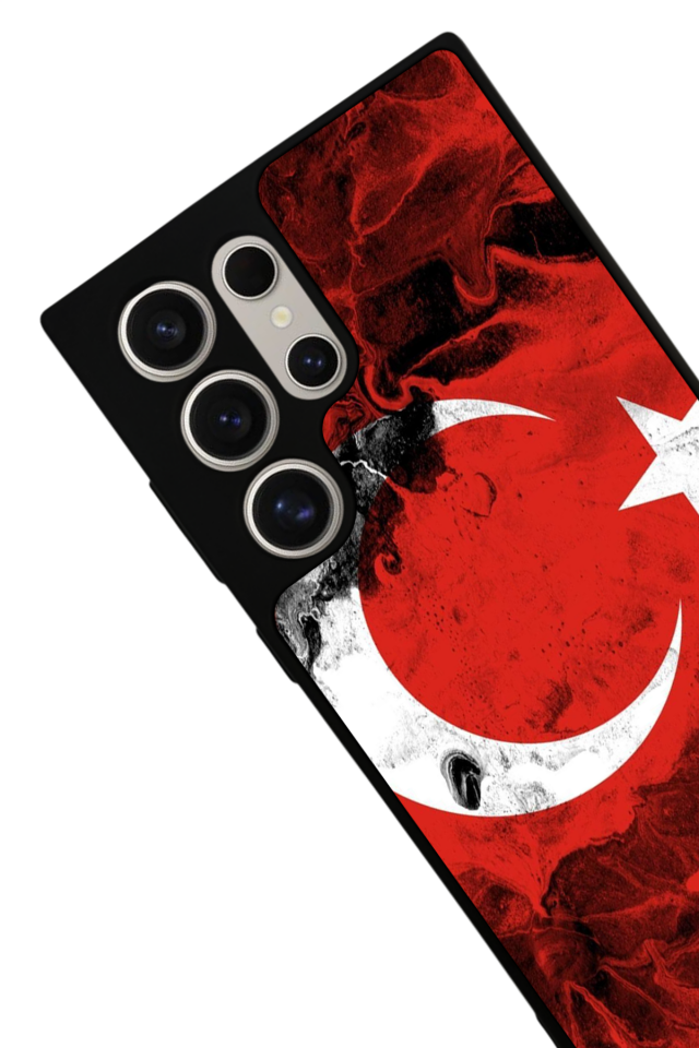 Samsung Galaxy S22 Ultra Uyumlu Türk Bayragi Tasarımlı Glossy Premium Kılıf