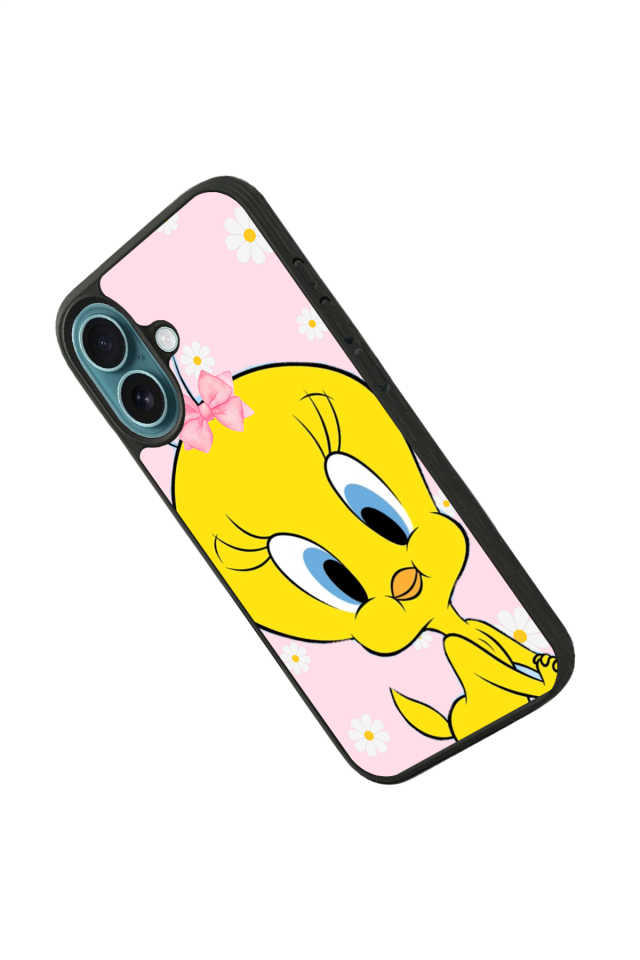 iPhone 16 Uyumlu Tweety Tasarımlı Glossy Premium Kılıf