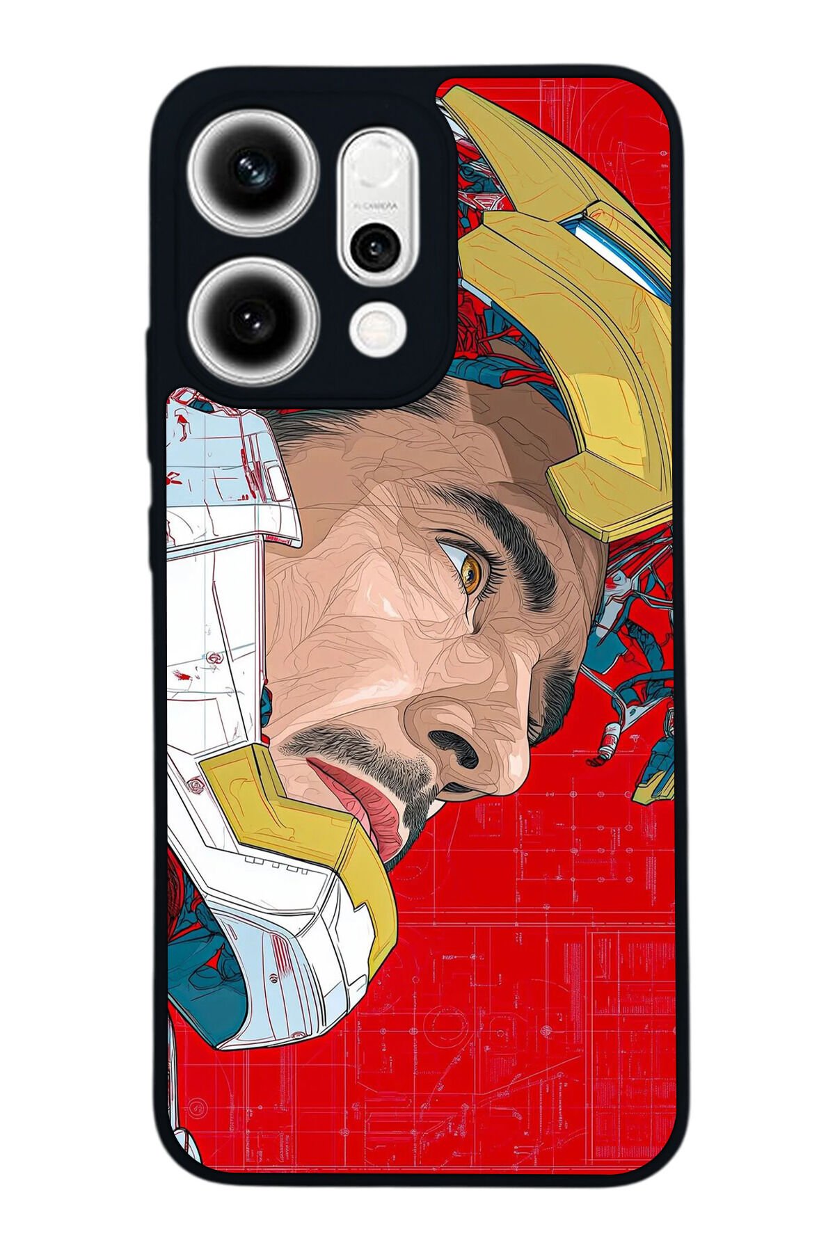Oppo Reno 14 Uyumlu Iron Man ( Demir Adam ) Tasarımlı Glossy Premium Kılıf