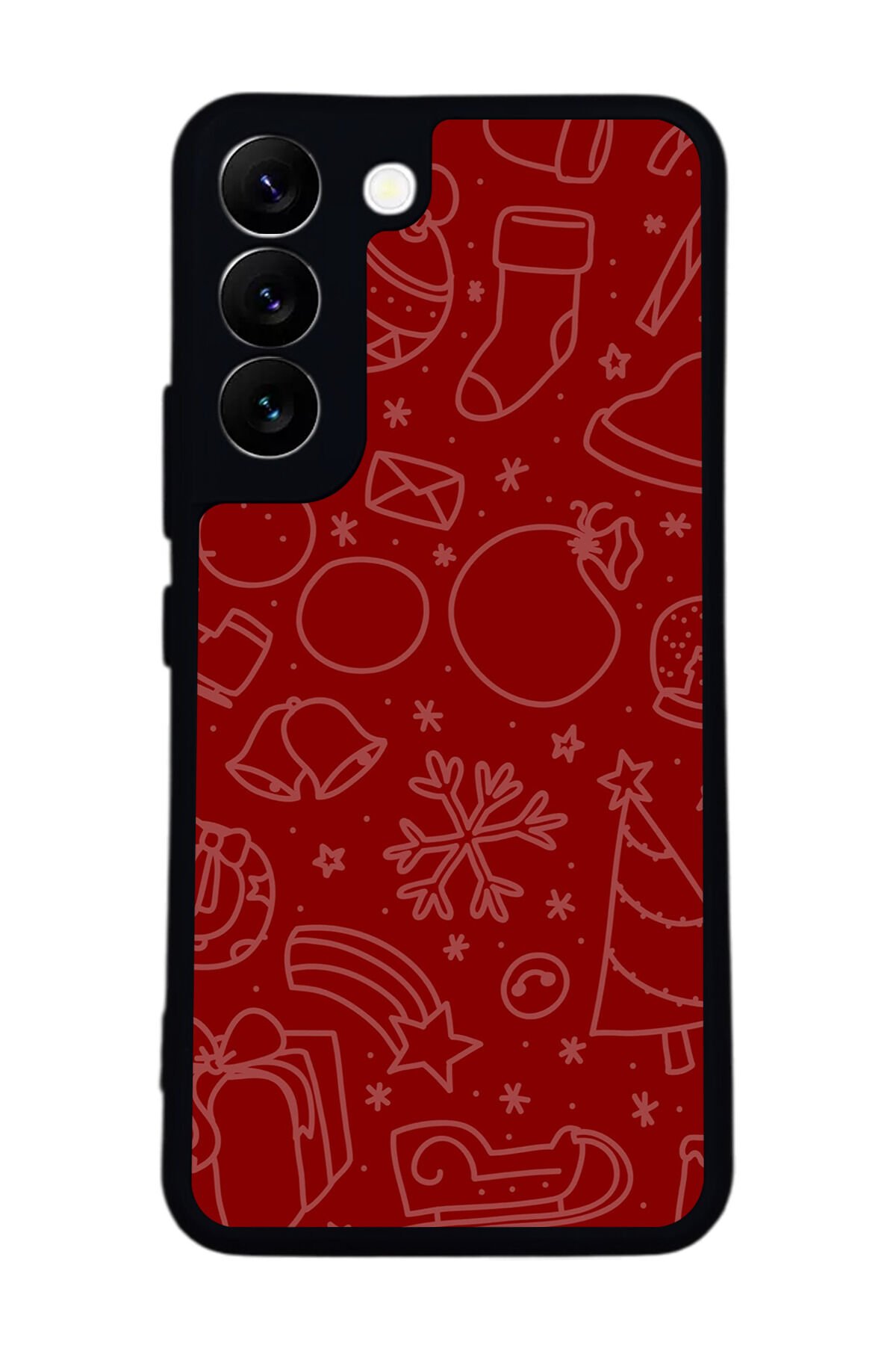 Samsung Galaxy S22 Uyumlu Yilbasi Christmas Tasarımlı Glossy Premium Kılıf