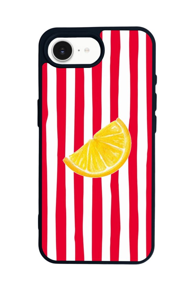 iPhone 16E Uyumlu Limon Tasarımlı Glossy Premium Kılıf