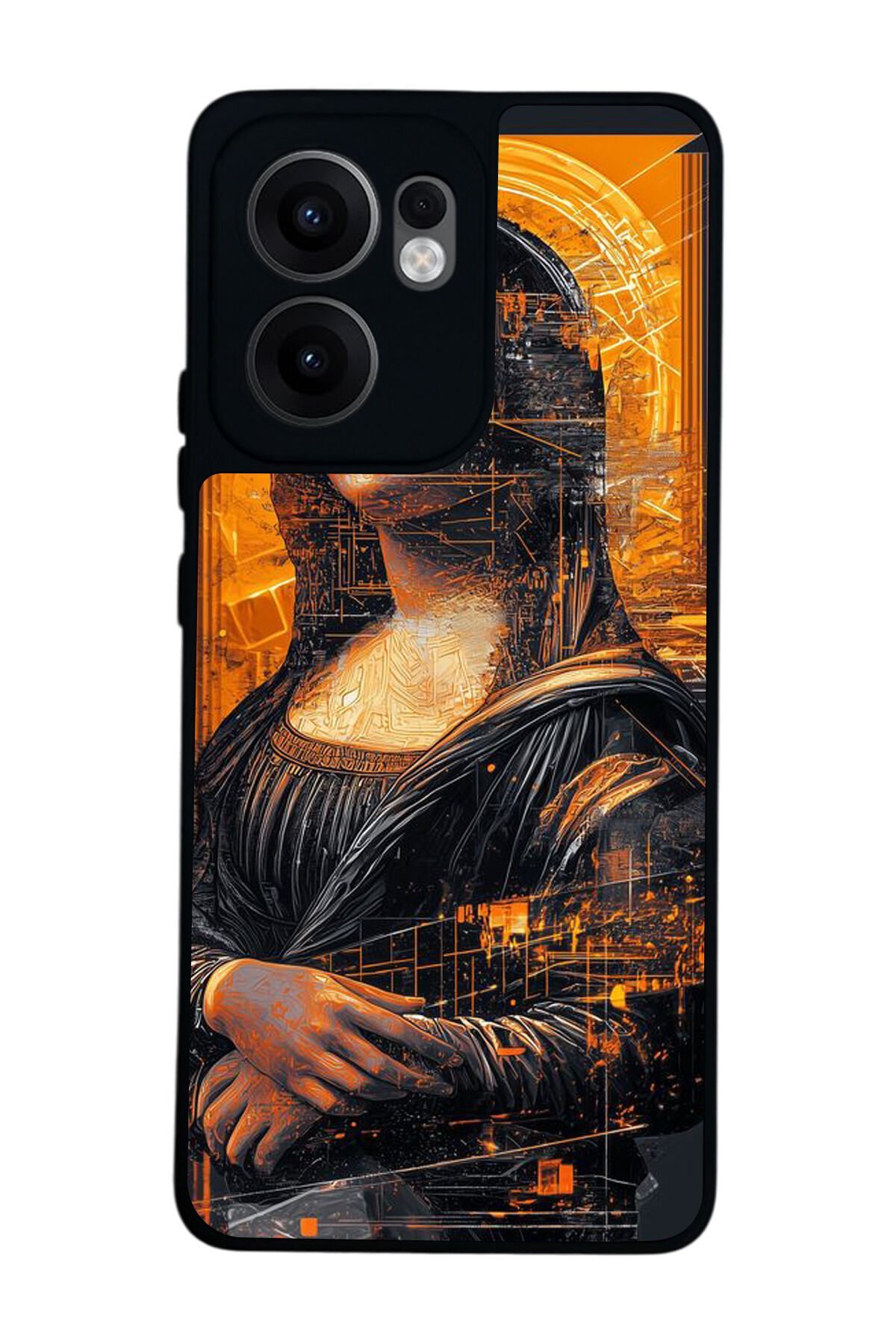 Oppo Reno 13F Uyumlu Monalisa Tasarımlı Glossy Premium Kılıf