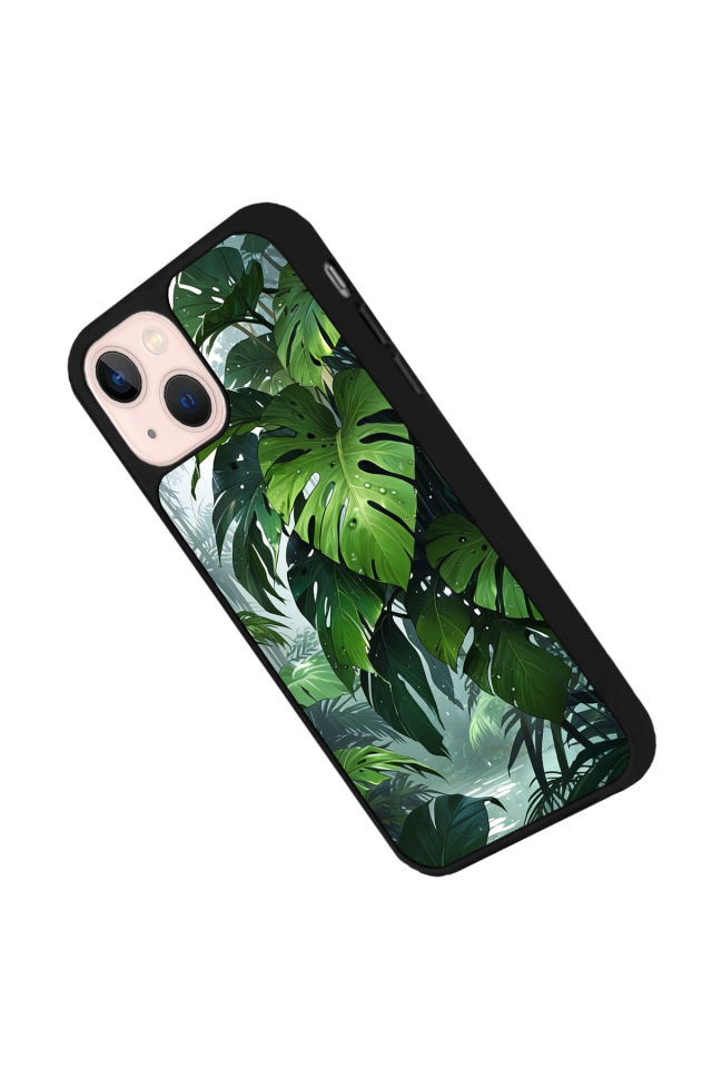 iPhone 13/14 Uyumlu Botanik Tasarımlı Glossy Premium Kılıf