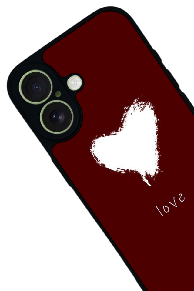 iPhone 17 Uyumlu Kalp Love Tasarımlı Glossy Premium Kılıf
