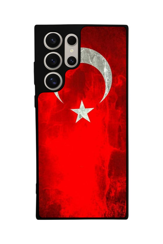 Samsung Galaxy S22 Ultra Uyumlu Türk Bayragi Tasarımlı Glossy Premium Kılıf