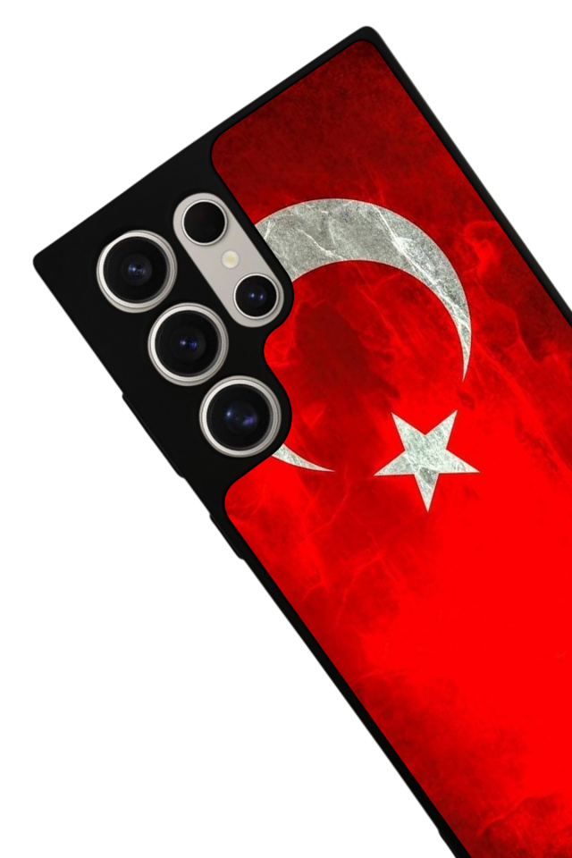 Samsung Galaxy S22 Ultra Uyumlu Türk Bayragi Tasarımlı Glossy Premium Kılıf