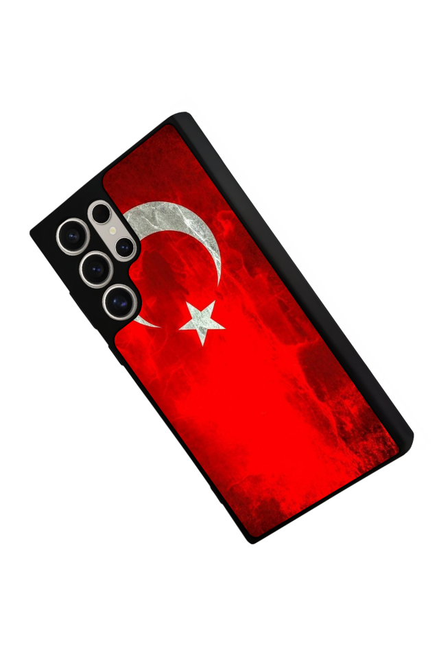 Samsung Galaxy S22 Ultra Uyumlu Türk Bayragi Tasarımlı Glossy Premium Kılıf