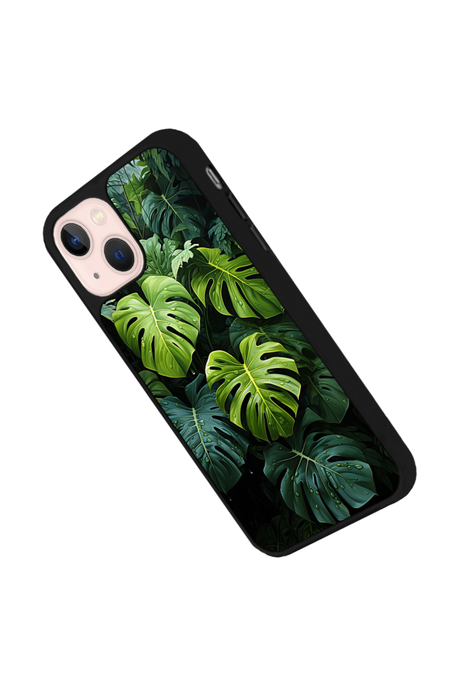 iPhone 13/14 Uyumlu Botanik Tasarımlı Glossy Premium Kılıf