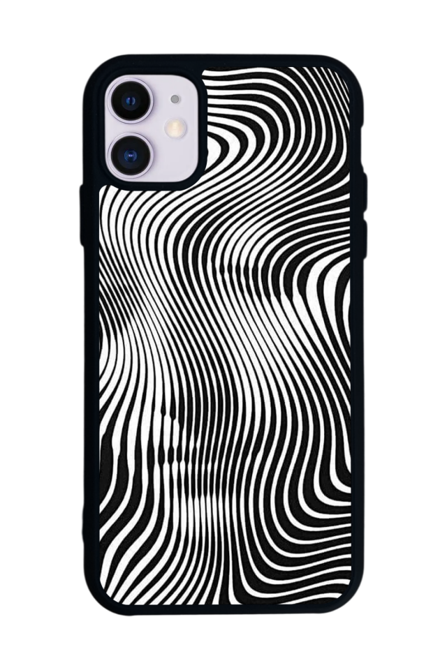 iPhone 11 Uyumlu Çizgi Sanatı Tasarımlı Glossy Premium Kılıf