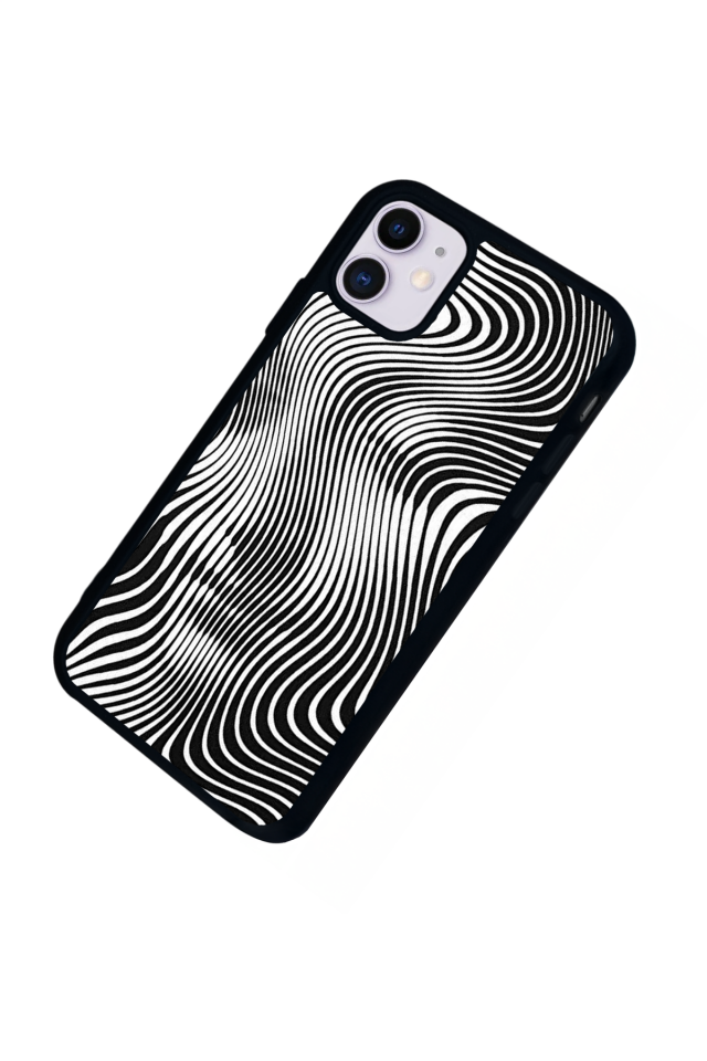 iPhone 11 Uyumlu Çizgi Sanatı Tasarımlı Glossy Premium Kılıf