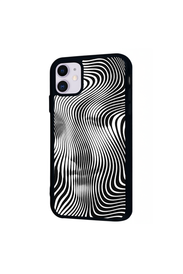 iPhone 11 Uyumlu Çizgi Sanatı Tasarımlı Glossy Premium Kılıf