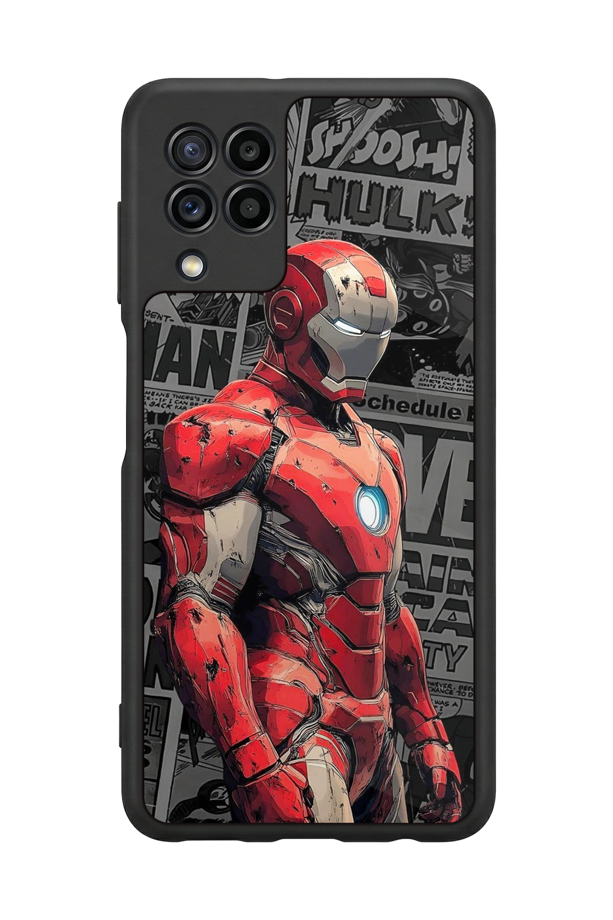 Samsung Galaxy M22 Uyumlu  Iron Man ( Demir Adam ) Tasarımlı Glossy Premium Kılıf