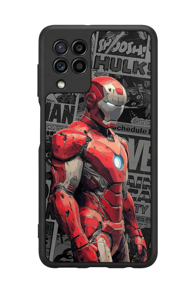 Samsung Galaxy M22 Uyumlu  Iron Man ( Demir Adam ) Tasarımlı Glossy Premium Kılıf