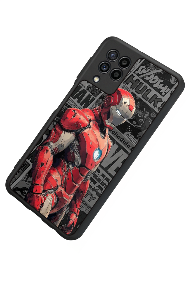 Samsung Galaxy M22 Uyumlu  Iron Man ( Demir Adam ) Tasarımlı Glossy Premium Kılıf